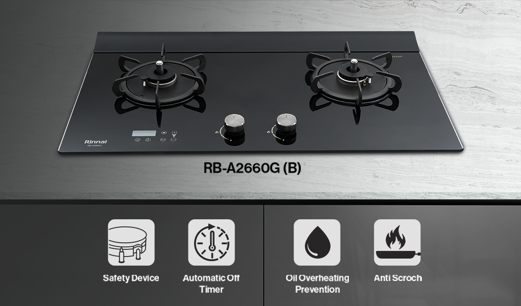 Kompor Tanam Built-in Hob Rinnai RB-A2660GB
